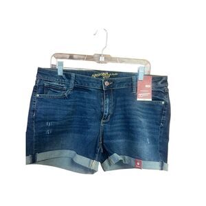 Arizona Woman’s MIDI Denim Roll Up Shorts Sz 15 NWT